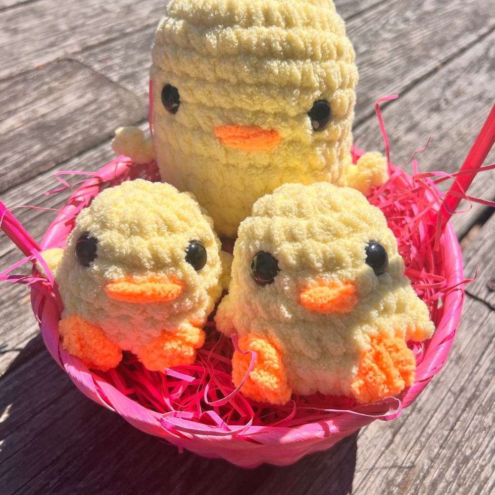 Crocheted Yellow Chicks Set